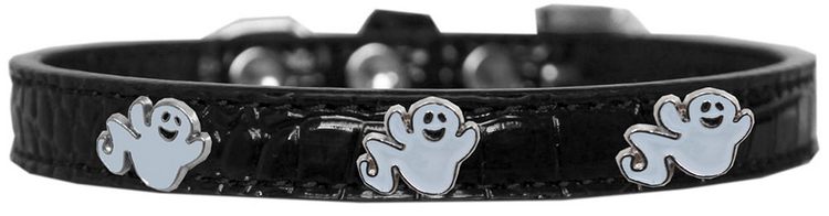 Ghost Widget Croc Dog Collar Black Size 12